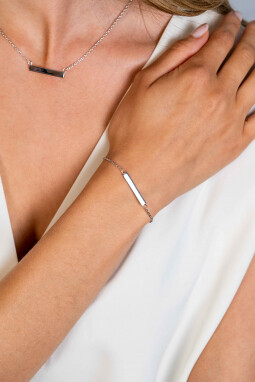ZINZI zilveren armband met glanzend plaatje om te graveren 17-20cm ZIA2344