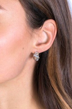 ZINZI Sterling Silver Luxury Bicolor Cross-over EarRings