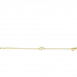 ZINZI gold plated zilveren armband met 2 verbonden hartjes 16,5-19,5cm ZIA2513G