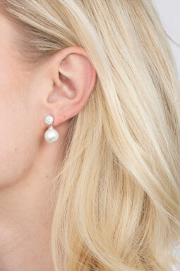 ZINZI Sterling Silver Pearl Stud Earrings White ZIO1151