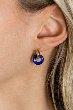 12mm ZINZI Earrings Pendants Round in Lapis Lazuli ZICH2274L (excl. hoop earrings)