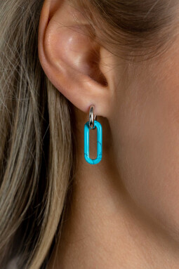 19mm ZINZI Oval Earrings Pendants in Trendy Turquoise Blue ZICH2455T (excl. hoop earrings)