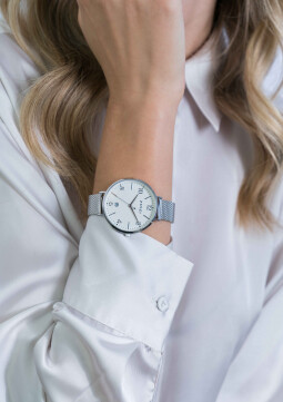 ZINZI Watch SOPHIE White with Mesh Band