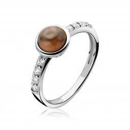 ZINZI Sterling Silver Ring Brown ZIR927BR