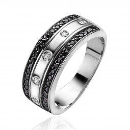 ZINZI Sterling Silver Multi-look Ring Black and White Zirconia ZIR830Z