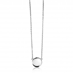 ZINZI Sterling Silver Necklace 43cm with Shiny Coin (15mm) to Engrave ZIC2345