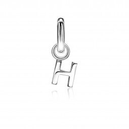 ZINZI Sterling Silver Letter Earrings Pendant H price per piece ZICH2144H (excl. hoop earrings)