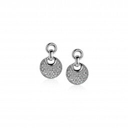 ZINZI zilveren ronde oorsieraden 17mm bezet met witte zirconia's ZIO1328
