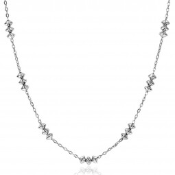 ZINZI zilveren fantasie ketting met tol-vormige elementen 42-45m ZIC2537