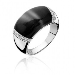ZINZI Sterling Silver Ring Black ZIR794Z