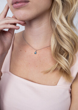 ZINZI zilveren hanger druppelvorm turquoise blauw ZIH2070T