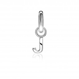 ZINZI Sterling Silver Letter Earrings Pendant J price per piece ZICH2144J (excl. hoop earrings)