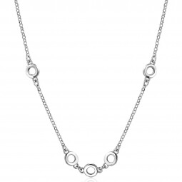 ZINZI Sterling Silver Chain Necklace with 5 Open Circles 7mm width 39-43cm ZIC-BF63