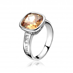 ZINZI Sterling Silver Ring Cognac Color ZIR978C