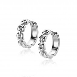 16mm ZINZI zilveren oorringen met rolex-style schakels 4mm breed en luxe klapsluiting ZIO2556