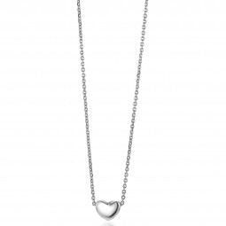 ZINZI zilveren choker 32-42cm met hartje 10mm ZICHOK1495