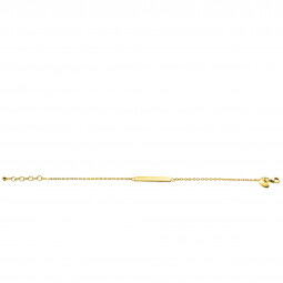 ZINZI gold plated zilveren armband met glanzend plaatje om te graveren 17-20cm ZIA2344G