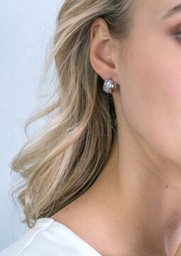 ZINZI Sterling Silver Luxury brede EarRings 14x7mm Baguette Zirconia