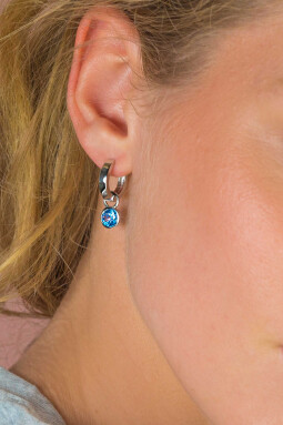 ZINZI Sterling Silver Earrings Pendants 7mm Round Light Blue ZICH1486B (excl. hoop earrings)