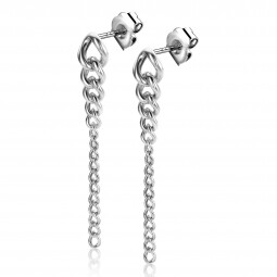 ZINZI zilveren lange oorsieraden 75mm met trendy gourmet schakels ZIO2309L