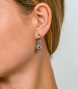ZINZI zilveren oorbedels dubbel rond wit 10mm ZICH1769 (zonder oorringen)
