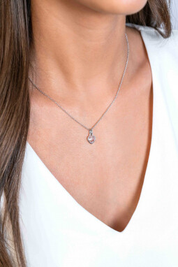ZINZI zilveren hart hanger 15mm met witte zirconia ZIH2303