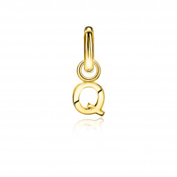 ZINZI Gold Plated Letter Earrings Pendant Q price per piece ZICH2145Q (excl. hoop earrings)