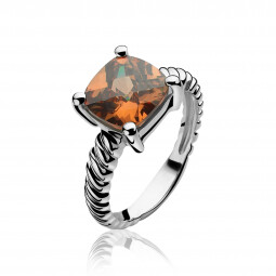 ZINZI Sterling Silver Ring Brown ZIR937B