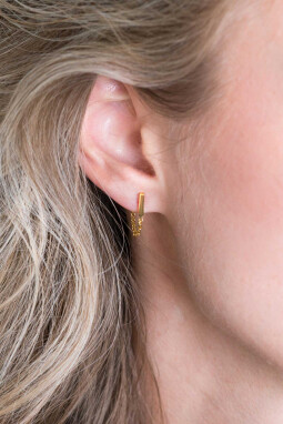 Zinzi Sterling Silver Ear Studs 14K Yellow Gold Plated