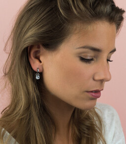 ZINZI Sterling Silver Earrings Pendants Round White ZICH1300 (excl. hoop earrings)