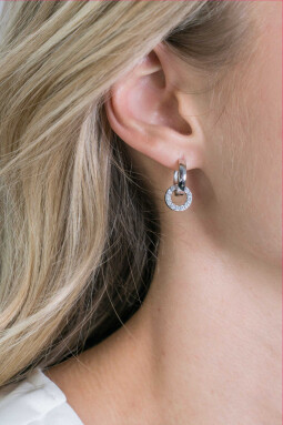 ZINZI Sterling Silver Ear Pendants 10mm Zirconia