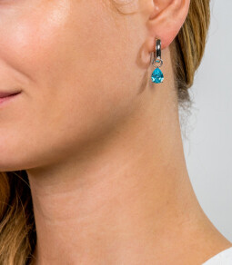 ZINZI Sterling Silver Earrings Pendants Drop Blue ZICH1302B (excl. hoop earrings)