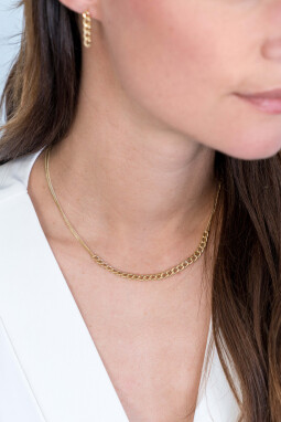 ZINZI Sterling Silver Multi-look Necklace 14K Yellow Gold Plated 45cm