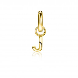 ZINZI Gold Plated Letter Earrings Pendant J price per piece ZICH2145J (excl. hoop earrings)