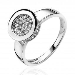 ZINZI Sterling Silver Ring with Round Setting and White Zirconia ZIR996