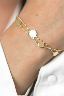 ZINZI zilveren multi-look armband geel verguld rond 19cm ZIA1808G