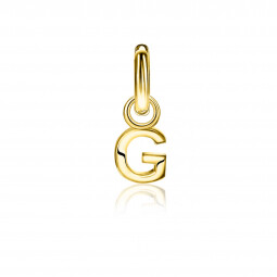 ZINZI Gold Plated Letter Earrings Pendant G price per piece ZICH2145G (excl. hoop earrings)