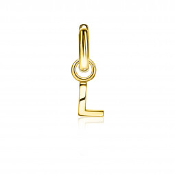 ZINZI Gold Plated Letter Earrings Pendant L price per piece ZICH2145L (excl. hoop earrings)