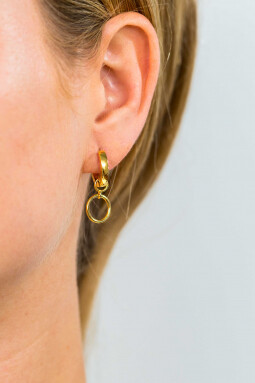 ZINZI Gold Plated Sterling Silver Earrings Pendants Open Circle 11mm ZICH1748G (excl. hoop earrings)