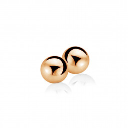 ZINZI Sterling Silver EarRings Bead 6mm 14K Rose Gold Plated