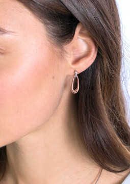ZINZI Sterling Silver EarRings 25mm in 14K Rose Gold Plated
