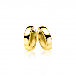 ZINZI gold plated zilveren oorringen 12 x 3mm met scharniersluiting ZIO187G