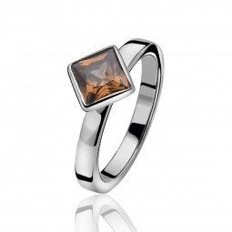 ZINZI Sterling Silver Ring Brown ZIR444