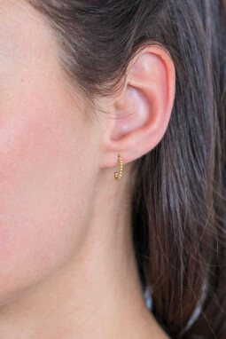 11mm ZINZI Gold Plated Sterling Silver Stud Earrings Hoop Beads ZIO2176G