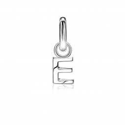 ZINZI Sterling Silver Letter Ear Pendant E (per piece)