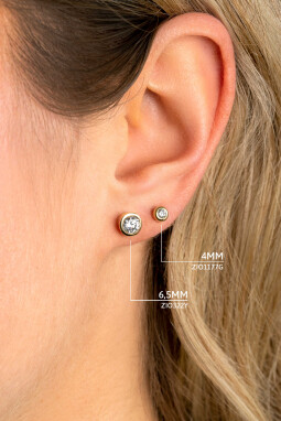 Zinzi Sterling Silver Ear Studs 14K Yellow Gold Plated