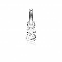 ZINZI Sterling Silver Letter Ear Pendant S (per piece)