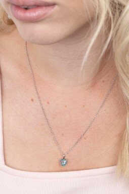 ZINZI zilveren hanger hartje turquoise blauw ZIH2071T