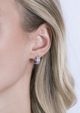 ZINZI Sterling Silver Luxury EarRings 12,5 mm White Zirconia