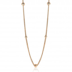 ZINZI zilveren gourmet ketting rosé verguld bol 45cm ZIC987R